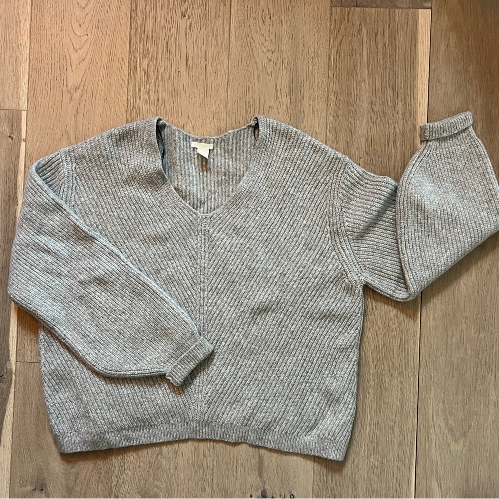 Grey V Neck Sweater